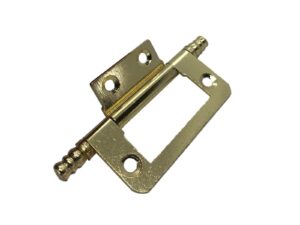 50mm Finial Flush Hinge Brass Plated (Pair)