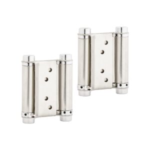 Self Closing Double Action Spring Hinge - 76mm - Satin Stainless Steel - Pair - Hardware by Williams