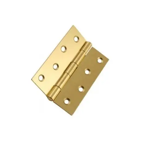 100mm Steel Butt Hinge Brass Plated (Pair)