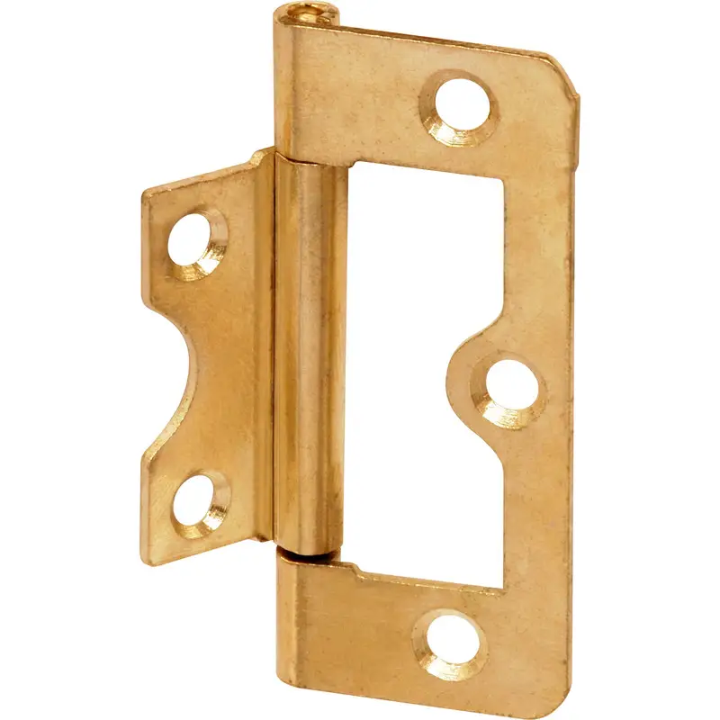 Steel Flush Hinge - 63mm - Brass Plated - Pair - Hardware Solutions