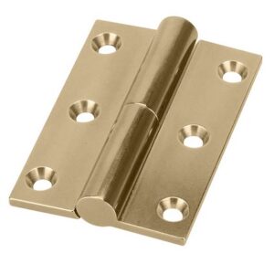 Hinge, Butt, Dual Knuckle Lift Off, Brass, 2 1/2 inches (63.50mm) x 1 3/4 inches (44.45mm), EACH, with Screws, #RH-201RH