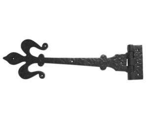 Fleur De Lys Working Hinges (400mm), Black Antique (sold in pairs)