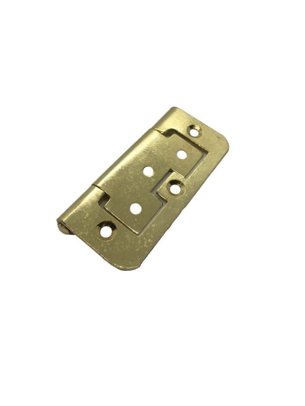 Flush Hinge - 76mm - Brass Plated - Pair - Hardware Solutions