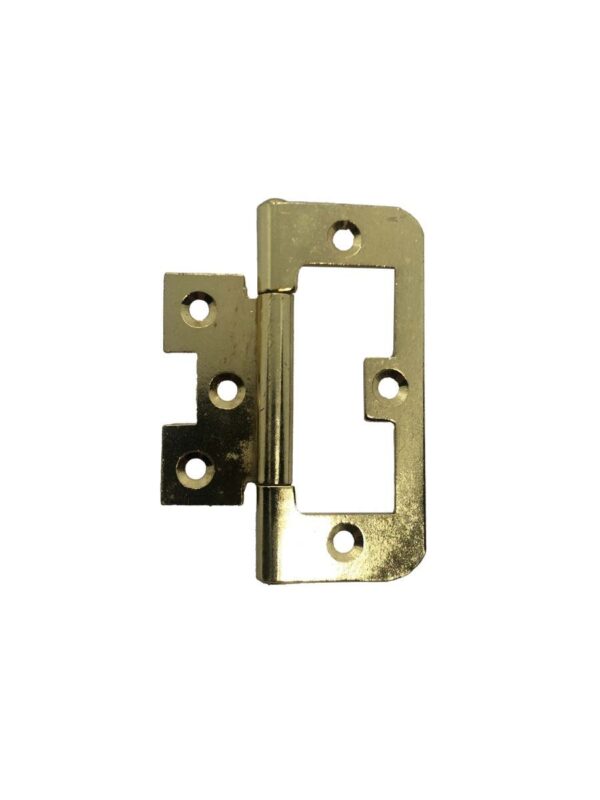 Flush Hinge - 76mm - Brass Plated - Pair - Hardware Solutions