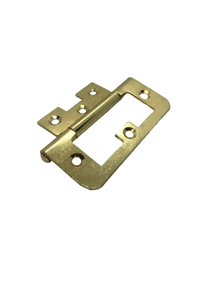 Flush Hinge - 76mm - Brass Plated - Pair - Hardware Solutions