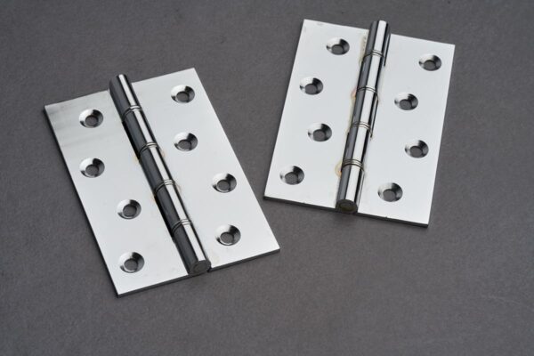 Steel Double Washered Butt Hinge - 100mm - Polished Chrome - Pair - Hardware by Williams