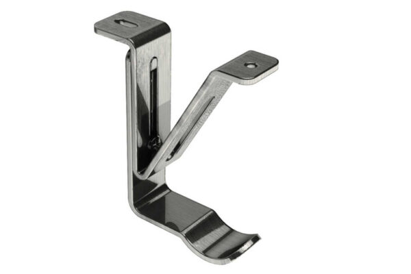 Curtain Bracket 28mm Top Fix Passing Bracket Satin Steel Hardware by Williams