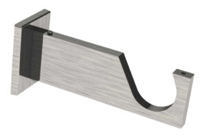 Curtain Bracket 35mm Square Contemporary Bracket Satin Steel Hardware by Williams