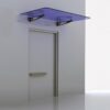 Trio shaped Wall mounted Canopy Fitting with Glass on Top , SS